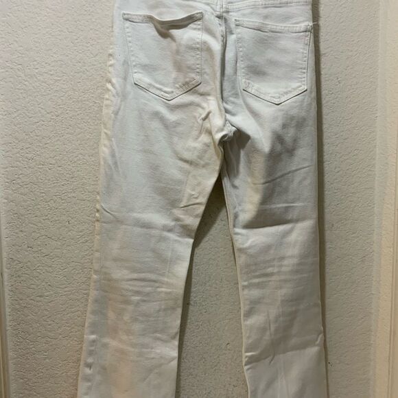 ZW COLLECTION HIGH WAIST CROPPED BOOTCUT JEANS Frayed Hem - Picture 7 of 10